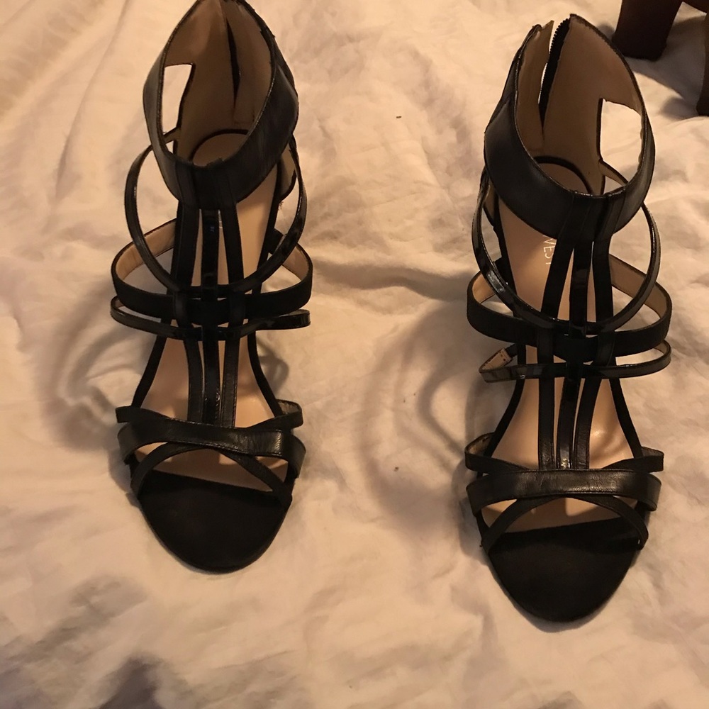 Beautiful black leather heels
